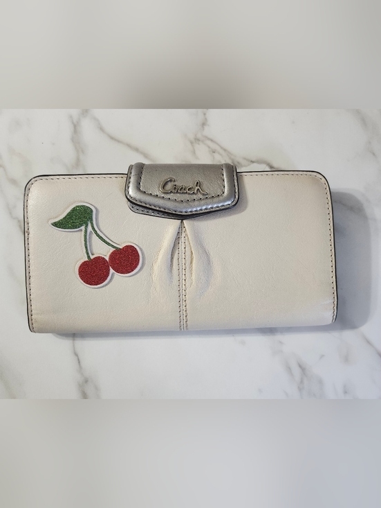 Coach Handbags - Coach Ashley Leather Slim Envelope Wallet With Cherry Patch